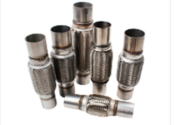 SS321 Material 4 Inch Exhaust Flex Pipe , 76 X 250mm Exhaust Mesh Flex Pipe